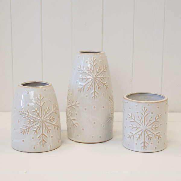 Frosted Snowflake Pot