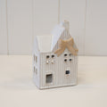 Ceramic Natural Tealight House with Bow Detail Large
