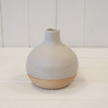 Taupe Ceramic Glazed Vase with Unglazed Design