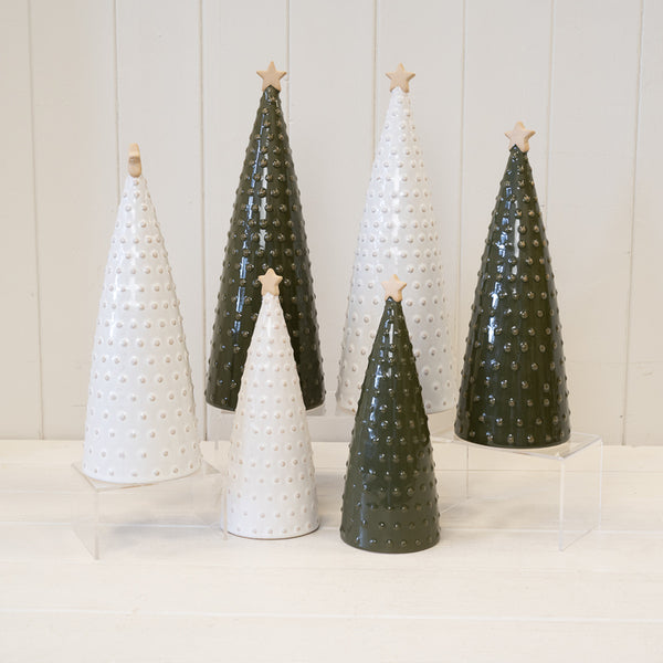 Medium Stoneglazed Bobbin Tree with Gold Star
