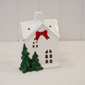 Large Christmas Home with Red Bow