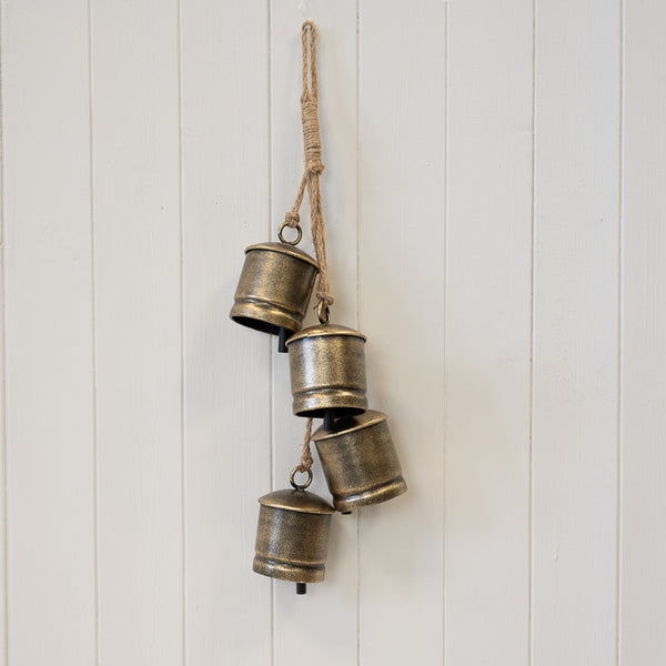 Metal Gold 4 Cowbell Hanging Garland