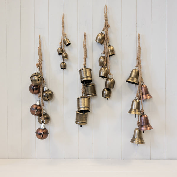 Metal Gold 4 Cowbell Hanging Garland
