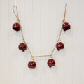 Glossy Deep Red Metal 6 Bell Garland