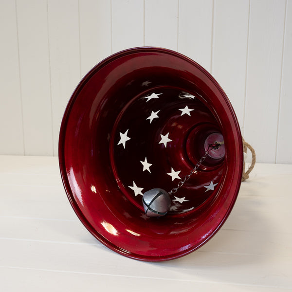 Glossy Red Metal Bell with Cutout Detail Large