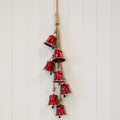 Metal Glossy Red 7 Bell Hanging Garland
