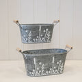 Set of Two Meadow Oval Planters