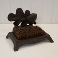 Cast Iron Boot Brush with Acorn