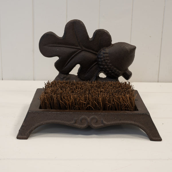 Cast Iron Boot Brush with Acorn