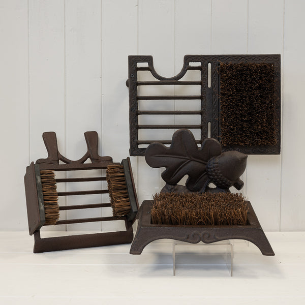 Cast Iron Boot Brush with Acorn